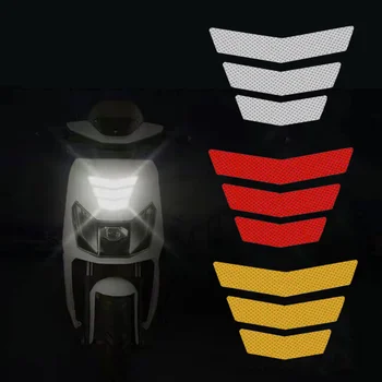 3db motorkerékpár matrica éjszakai fényvisszaverő figyelmeztető matrica Trapéz alakú nyíl farok sárvédő lökhárító dekoráció piros / sárga / fehér Kiegészítők