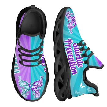 INSTANTARTS Női kényelem Fűzős hálós tornacipők Autizmus tudatosság Pillangók Design Sport Kocogócipők Könnyű platformok