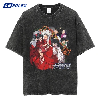 Harajuku Streetwear vintage póló Hip Hop Oversized Anime Graphic póló Pamut laza felsők Pólók Férfi nyári alkalmi póló