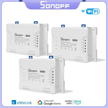 SONOFF 4CH R3/ 4CH PRO R3 4 gangos WiFi Smart Switch modul eWeLink APP reteszelés Inching Control támogatás Alexa Google Home
