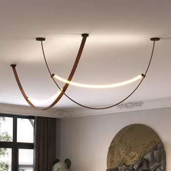 Posztmodern Kreatív Étterem Minimalista öv Függő lámpák Új olasz tervező Nappali Bár LED függőlámpa dekoráció