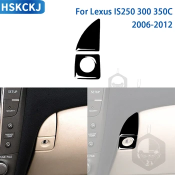 Lexus IS250 300 350C 2006-2012 tartozékokhoz fényes fekete műanyag autó belső kesztyűtartó fogantyú díszítő matrica