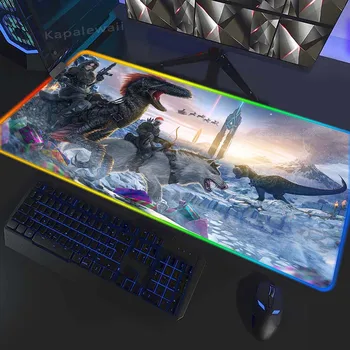 ARK Survival Evolved RGB gamer egér szőnyeg irodai asztali szőnyeg játékszőnyegek 90x40cm háttérvilágítású PC játék egérpad Nagy egérpad XXL