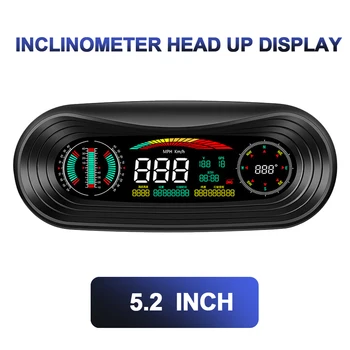 5.2 hüvelyk képernyő Autós elektronikai tartozékok Autó fejjel felfelé kijelző KM / h MPH Sebességmérő GPS HUD digitális mérőműszerek