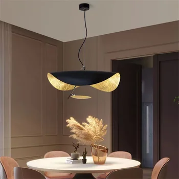 Modern ívelt felületű csillár nappalihoz Étterem konyha Repülő csészealj kalap Art beltéri medál LED világítás dekoráció