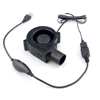 USB tápellátású BBQ ventilátor - 7cm 3700rpm 5V USB tápellátású hordozható fúvó sebességbeállítással kültéri főzéshez