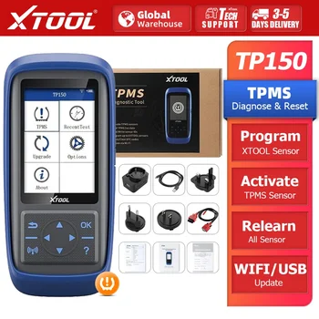 XTOOL TP150 TPMS programozási eszköz 315Mhz és 433Mhz érzékelőkhöz Gumiabroncsnyomás-visszaállító eszköz Érzékelő aktiválása élettartam ingyenes frissítés
