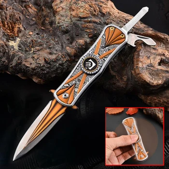 Zsebkés vadászkések Gyro típus Kültéri összecsukható penge kés Zsebkés Fidget Spinner kempingező eszközökhöz Túlélő kések