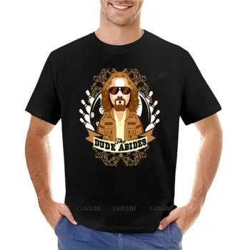 férfi póló The Dude Abides póló kawaii ruhák vicces póló férfi pólók alkalmi stílusos fekete pólók