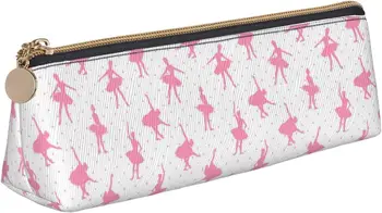 Rózsaszín tolltok Aranyos ceruzatáska tasak Smink kozmetikai táska Gadget Box Álló táncos