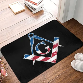 Szabadkőművesség csúszásmentes lábtörlő fürdőszőnyeg USA zászló padlószőnyeg üdvözlő szőnyeg hálószoba dekoratív