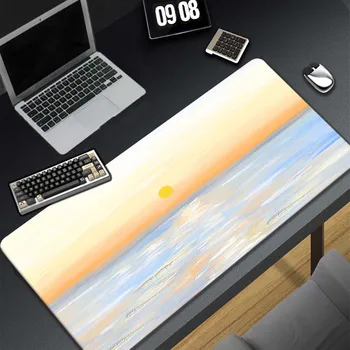 Kawaii festés Egérpad Gaming Speed billentyűzet párnák irodai gumi asztali szőnyeg 400x900mm PC Gamer egérpad táj gumi egérszőnyeg