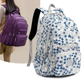 Női utazási minőség nylon sport virág lányok extra nagy nyomtató hátizsák táska női kültéri iskolatáska túra hátizsák