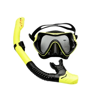 Professzionális búvármaszk sznorkelező készlet szilikon ködgátló szemüveg szemüveg úszómedence felszerelés sárga + fekete