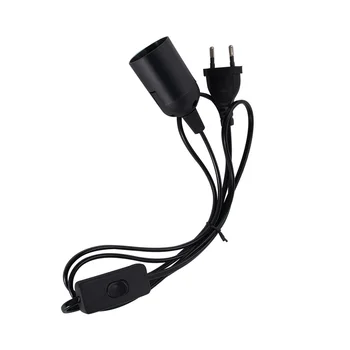 Tápkábel E27 lámpatartó 303 tápkábellel 18m hosszabbító kábel LED izzó kábel kábel Vezetékes dugó alapok fekete (EU dugó)