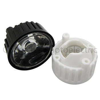 50db / tétel LED objektív 1W 3w LED könnyű fekete fehér tartó 20mm kiváló minőségű 5 10 30 45 60 90 120 fokos optikai objektív