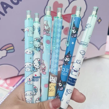Új Sanrio gél toll Kuromi Hello Kitty Cinnamoroll 10-50db Diákok írószer nagykereskedelem írótoll 0.5 Fekete iskolai irodai toll