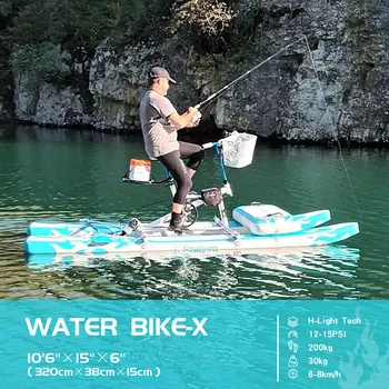 Spatium felfújható hordozható vízikerékpár kerékpár Kerékpár Vízibicikli tóra Egylángú égszínkék ponton