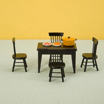 Babaház Mini bútordekoráció Mini kézzel készített asztal és szék modell Jelenet kellékek forgatása