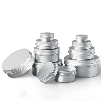 5-250g alumínium ónedény krémbalzsamhoz körömgyertya kozmetikai tartály újratölthető palackok teásdobozok fém doboz gyertyatartók