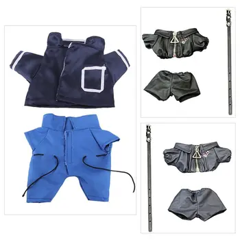 Kids Gift divat nadrág öltöny ruházat baba nadrág kiegészítők Plüss baba ruhák PU bőrkabát 20cm baba ruha