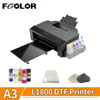 Fcolor A3 DTF nyomtató Epson L1800 Direct To Film nyomtatóval fehér tintakeringéssel Póló ruha kapucnis pulóver nyomdagép