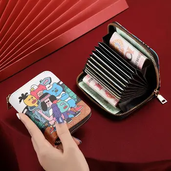 Anime rajzfilm kártyatáska Pénztárca kártyatartó Aranyos kuplungtáska Diákigazolvány kártya Buszkártya tároló táska
