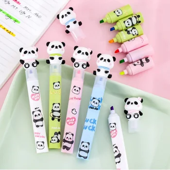 4 db/tétel Lovely Panda 3 rétegű toldás kiemelők Művészeti jelölők DIY rajz festék színes iskolai irodai jelölő toll írószer
