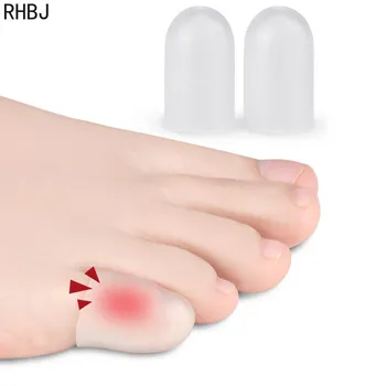 2 db = 1 pár szilikon korrektor gélvédő Kis lábujjcső tyúkszem hólyagok Pinkie Bunion ujjvédő hüvely lábápoló eszköz