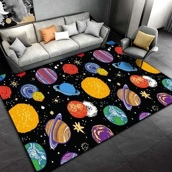 Rajzfilm Űrhajós Bolygó minta szőnyeg Otthoni nappali dekoráció Szőnyeg Hálószoba Konyha Fürdőszoba Gyerek játék csúszásmentes padlószőnyeg