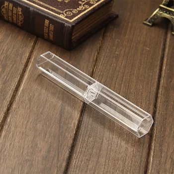 30db Hatszögletű kristály átlátszó műanyag toll toll doboz díszdoboz fém toll doboz átlátszó műanyag ceruza tok