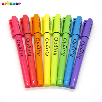 8 szín fluoreszkáló kiemelő tollak nem mérgező Nincs kenet tinta színes jelölőtoll készlet irodai iskolai kellékekhez