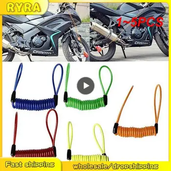 1 ~ 5DBS motorkerékpár féktárcsa zár robogó emlékeztető kábel 120CM rugós kötél táska lopásgátló kábel védelem riasztó zárak