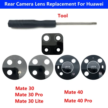  hátsó hátsó kamera üveglencse ragasztóragasztóval Huawei Mate 10 Lite 20 20X 10 9 Pro Mate 40 Pro kamera objektív javító alkatrészekkel