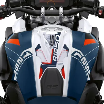Motorkerékpár üzemanyagtartály-párna védő film 3D gyanta vízgátló matrica a BMW R1250GS Trophy 2022-2023 számára