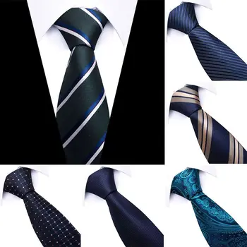 8 cm Classic Férfi nyakkendő Divatcsíkos üzleti ing kiegészítők Poliészter selyem Legújabb design nyakkendő party