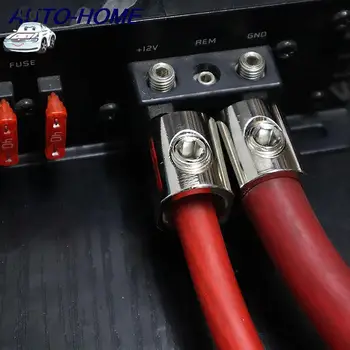 1Pair Car Audio 1/0 mérőműszer - 4 nyomtávú tápkábel Autórádió módosított teljesítményerősítő tiszta réz terminál tápegység