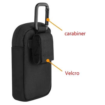 MP3/MP4 hordozható tárolótáska karabinerrel és matricaszalaggal Kényelmes, átlátszó ablak a közvetlen működéshez Ütközésgátló táskák