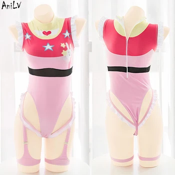 AniLV Japán anime OSHI NO KO Hoshino Ai rózsaszín bodys jumpsuit fürdőruha cosplay jelmezek