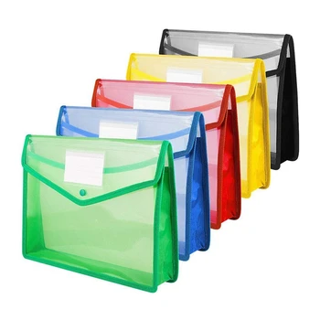 Műanyag tárcák tároló fájlmappája patenttal és zsebbel A4 vízálló átlátszó irattáska