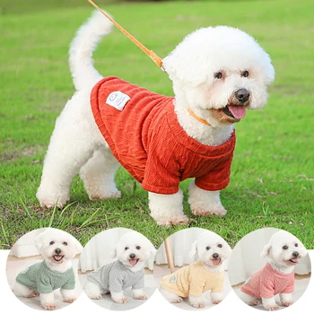 Kisállat fenekező ing Kisállat kellékek Kutya ruhák Kisállat pulóver Téli meleg ruhák Egyszínű pulóver kis kutyáknak Macska jelmez