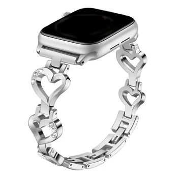 vékony fém karkötő Apple Watch szíjhoz, 41mm 45mm 40mm 44mm elegáns cinkötvözet Love Design szíj IWatch Series 9 8 7 6 5 4