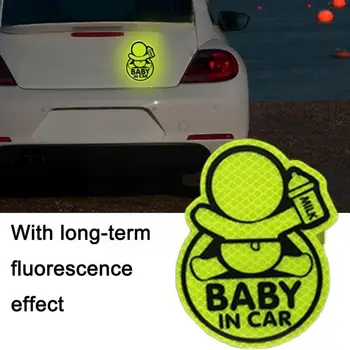 Baba az autóban Autó dekorációs matrica Autó fényvisszaverő figyelmeztető matricák Biztonságos kreatív távolság Tartsa meg a testkarcolást K3C4 matrica