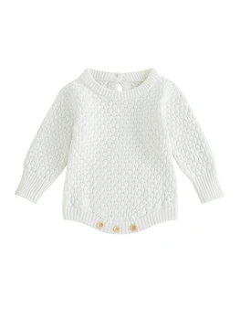 Aranyos újszülött jumpsuit Unisex Baby Romper kötött pulóver pulóver felső őszi téli tavaszi ruhákhoz