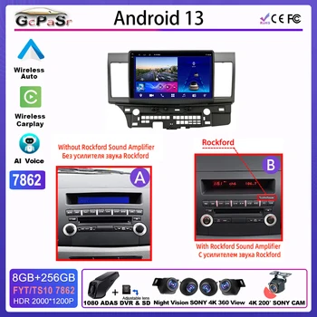 Carplay autórádió Android a MITSUBISHI LANCER 10 CY 2007 - 2017 multimédia lejátszási képernyő 5G DVD Wifi GPS Automotivo Bluetooth