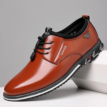 Férfi ruhacipő férfiaknak Fűzd fel Oxfords fekete bőr alkalmi üzleti cipő Kényelmes luxus férfi cipő plusz méret47 48 Lábbeli
