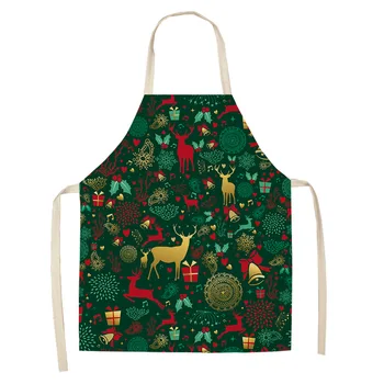 zöld egyedi vászon főzőkötény ruha karácsonyfa ajándék jávorszarvas gyermek konyha vicces konyhai kötény nőknek sütési kiegészítők