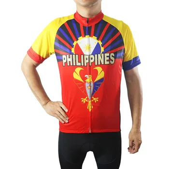 Kerékpáros rövid Jersey Bicycle, Fülöp-szigetek, Filipino, Outdoor MTB Shirt, Race Sport Top Wear, Mountain Rider, Quick Dry, Cool XCO