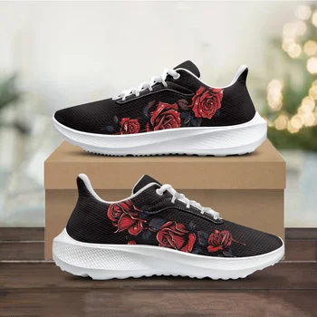 2023 Valentin-napi ajándék Red Rose márkatervező Női alkalmi lapos cipők Kényelmes kültéri sportcipők Napi munka cipők