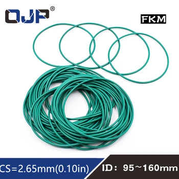 1db/lot Fluorgumi Zöld FKM O gyűrű Tömítés CS2.65mm ID 95/97.5/100/103/125/145/160 mm Gumi ORing tömítőtömítés